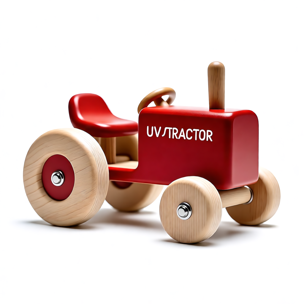 Wooden toy tractor