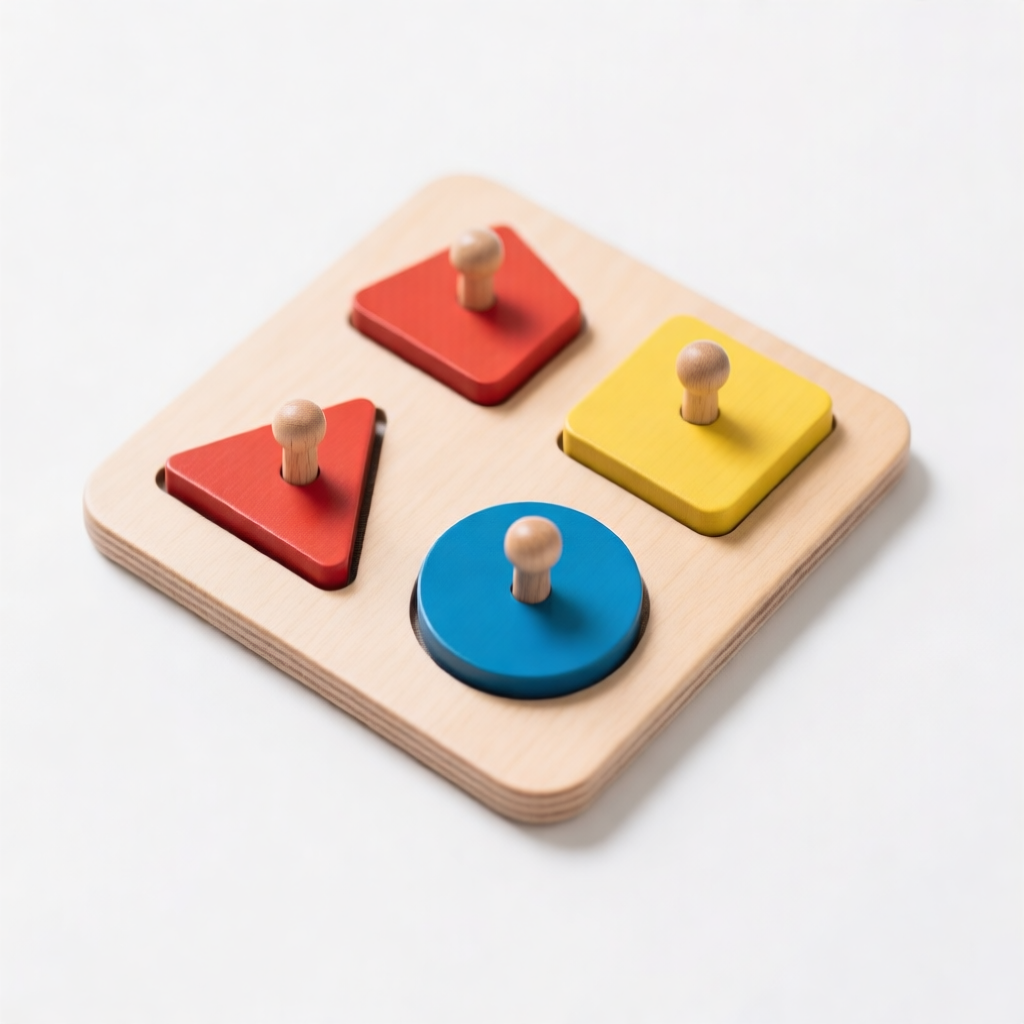 Wooden busy board shape sorter